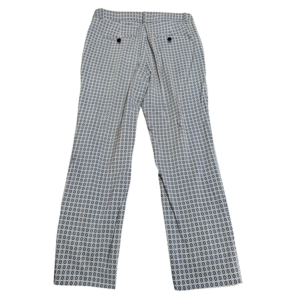Theory Women's Geometric Print Straight Leg Dress‎ Pants Blue White Size 8 - Picture 3 of 9
